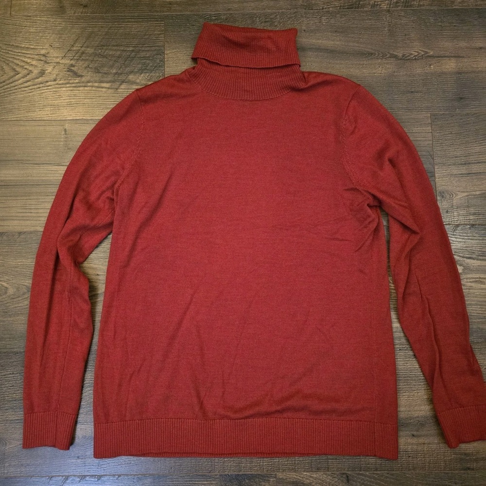 Pendleton Women's Merino Wool Turtleneck Sweater Size PL Red Holiday Christmas